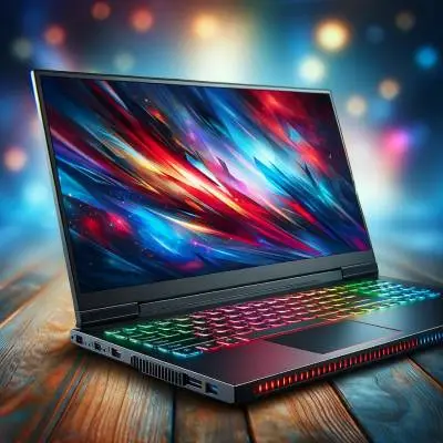 Modern gaming laptop with colorful display and illuminated keyboard, symbolizing affordable high performance for gamers