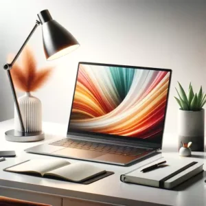 Modern 15-inch laptop ideal for home use, showcasing sleek design and productivity essentials.