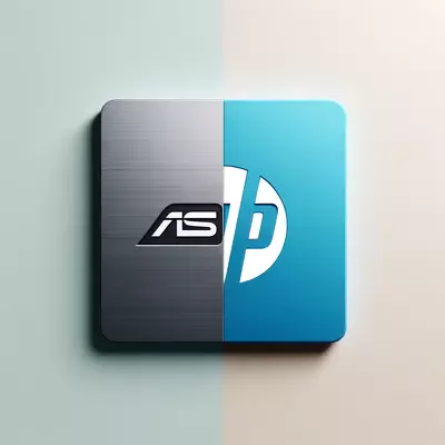 Asus vs HP laptop comparison featuring brand logos for SEO optimization.