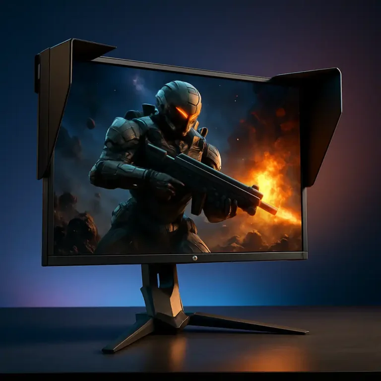 High-performance Acer Predator XB273K 27-inch 4K gaming monitor on a modern desk setup.