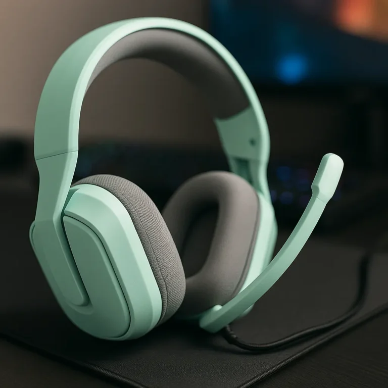 Three ASUS TUF gaming headsets arranged on a desk, showcasing both wired and wireless models with RGB accents and padded ear cups.